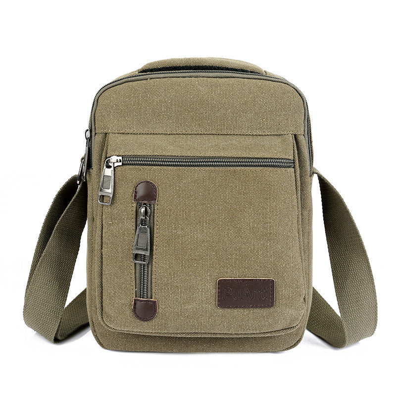 Canvas Bags Shoulder Messenger Zipper Lunch Bag Vintage Travel Satchel - BBG (BrandsByG) Australia