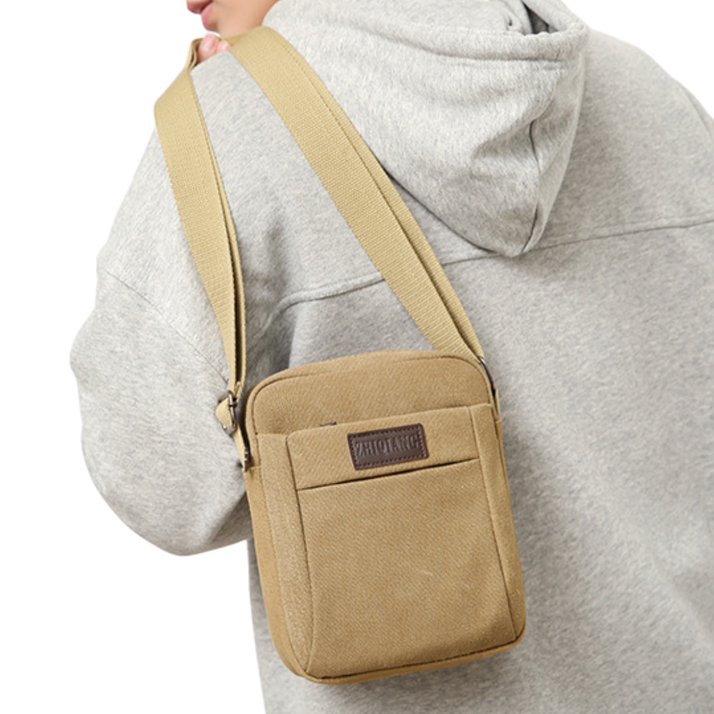 Small Compact Mens Womens Canvas Messenger Bag