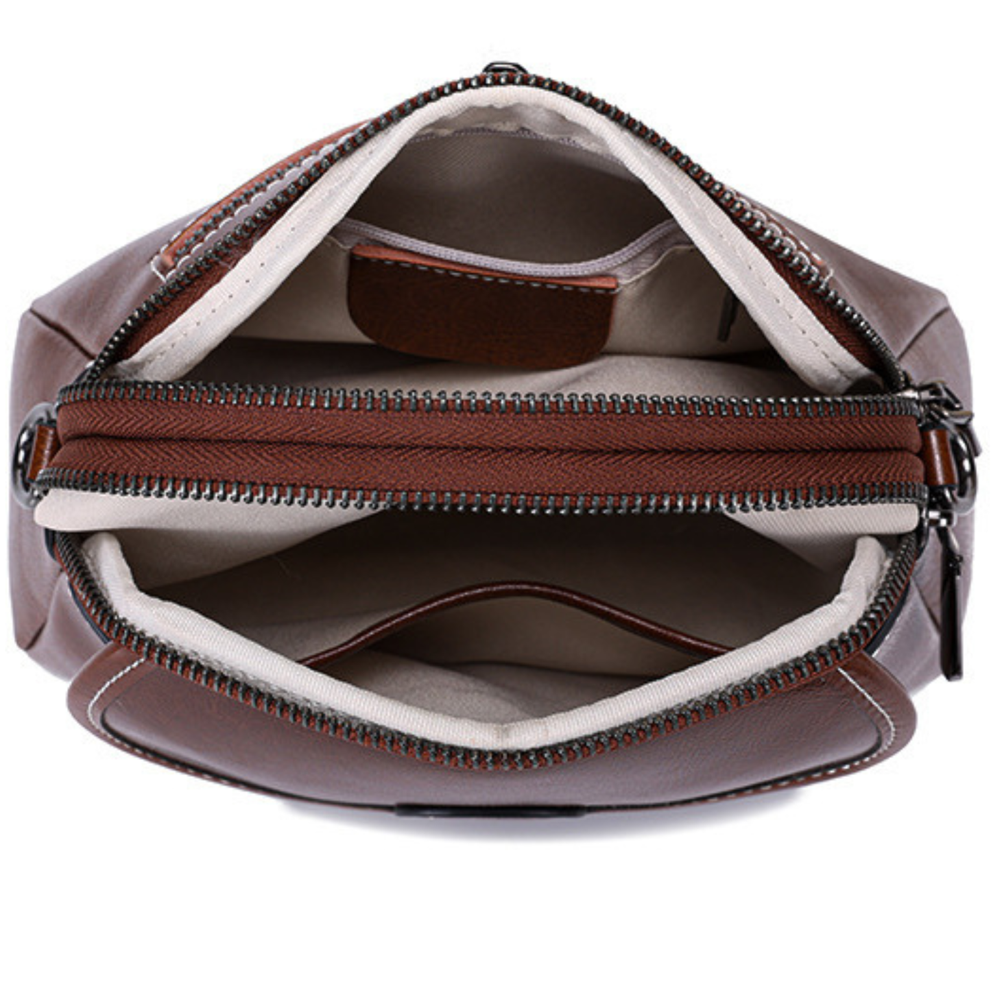 Genuine Leather Vintage Oil-Wax Crossbody Handbag