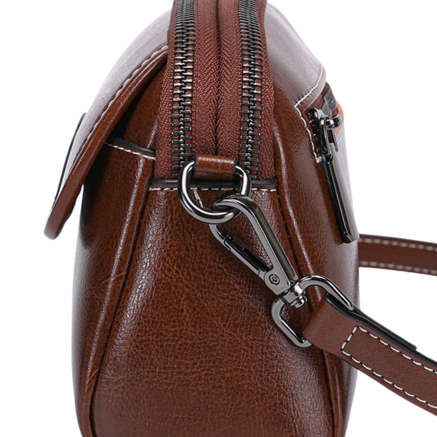 Genuine Leather Vintage Oil-Wax Crossbody Handbag