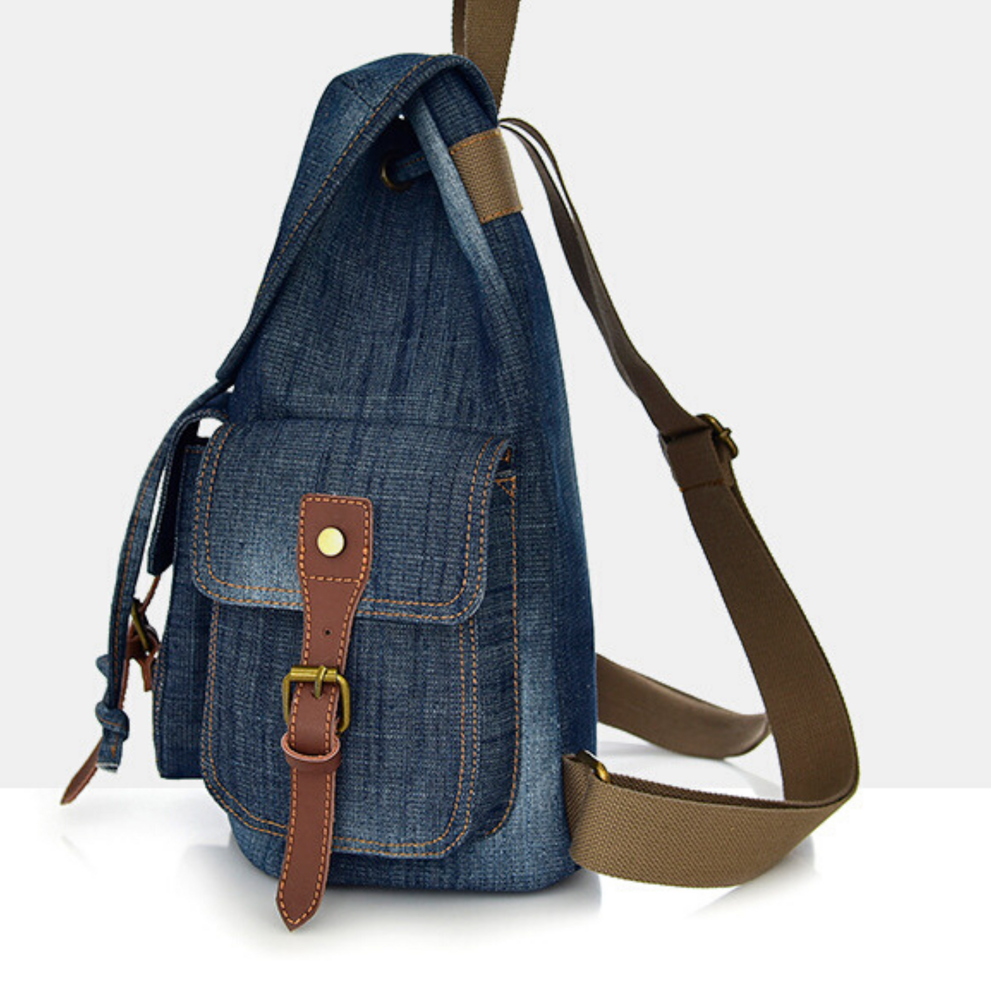 New Blue Canvas Denim Designer Satchel Backpack Bags Retro Vintage Travel Bag - BrandsByG