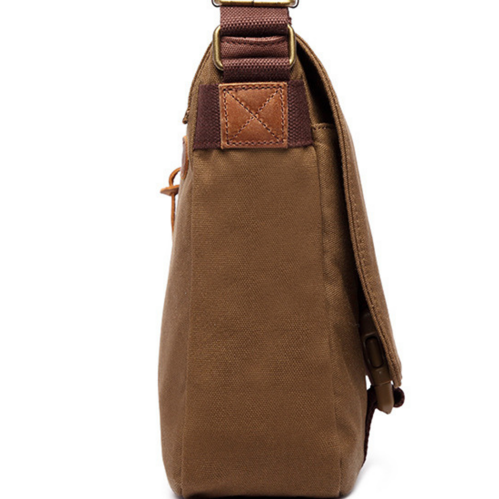 Mens 14" Canvas Laptop Satchel Messenger Shoulder School Bags Retro Military Travel Bag - BrandsByG