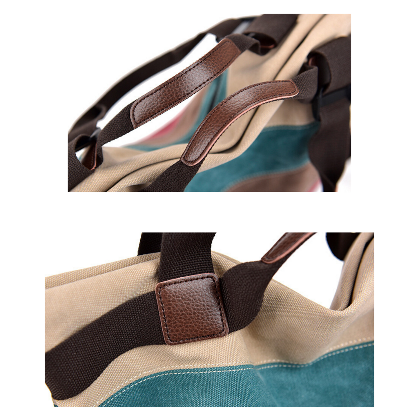 Large Retro Coloured Oxford Carry Shoulder Messenger Satchel Handbag Tote Bag - BrandsByG