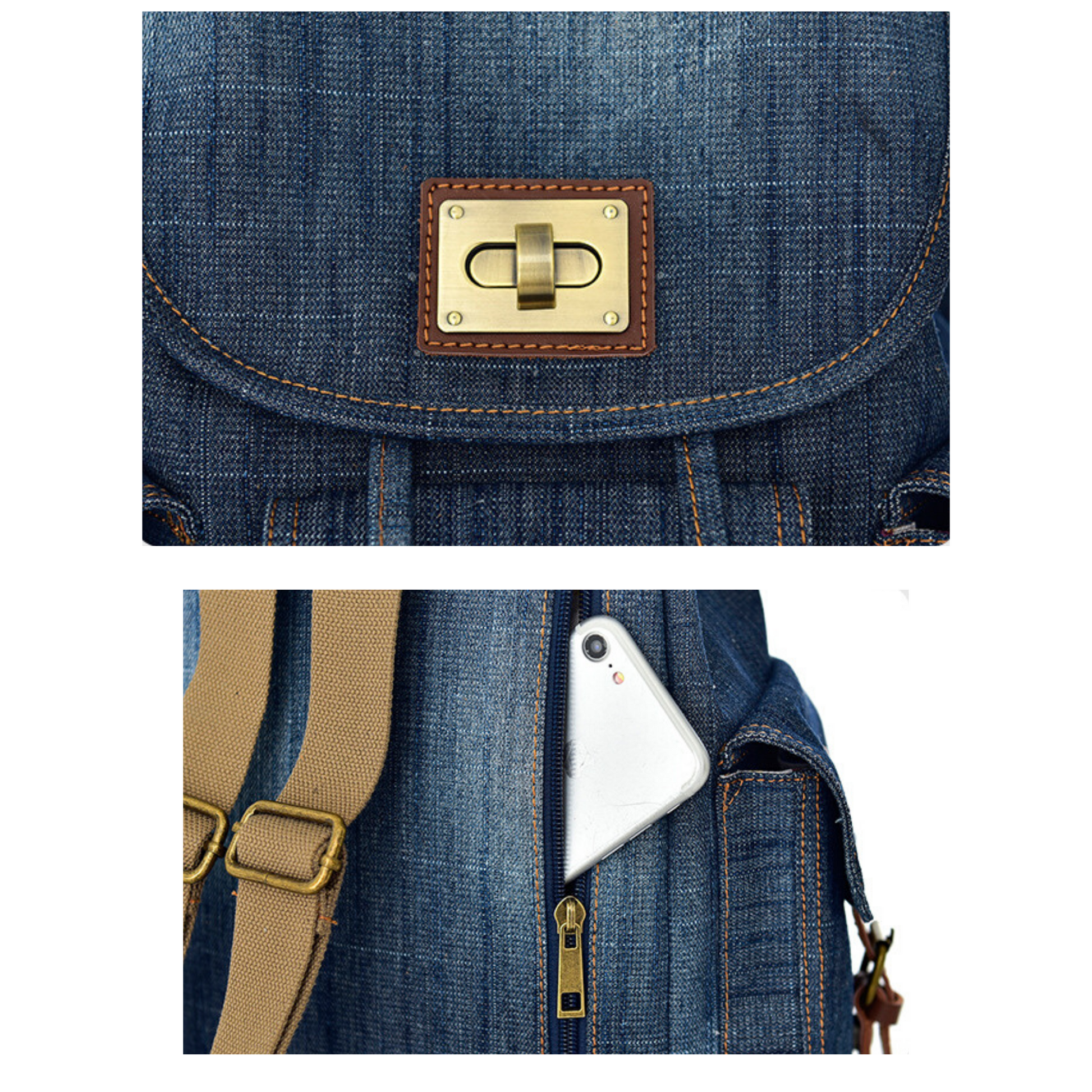 Jeans cloth top college bags