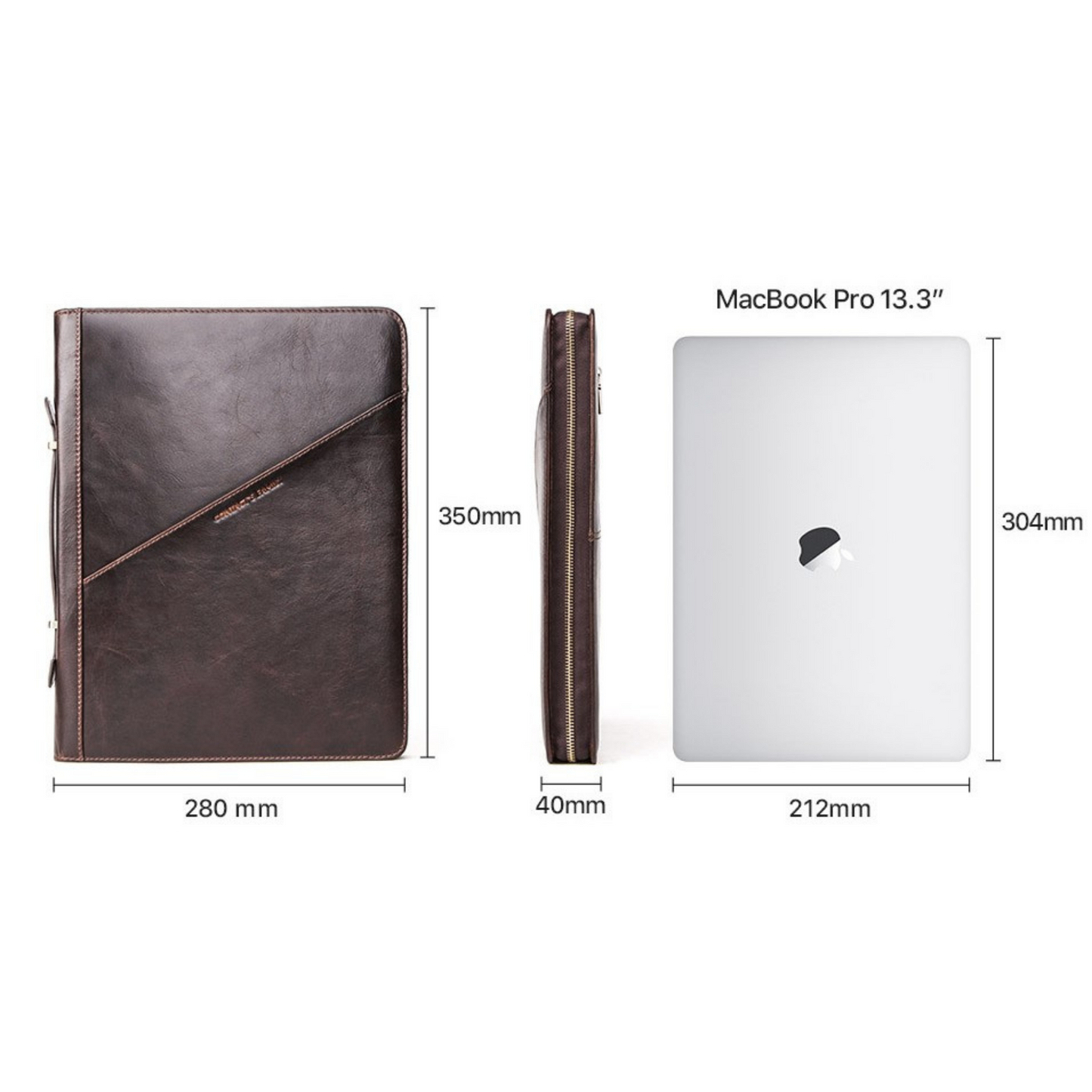 Crazy Horse Leather 13.3" Laptop & Tablet Compendium Travel Carry Case Organiser