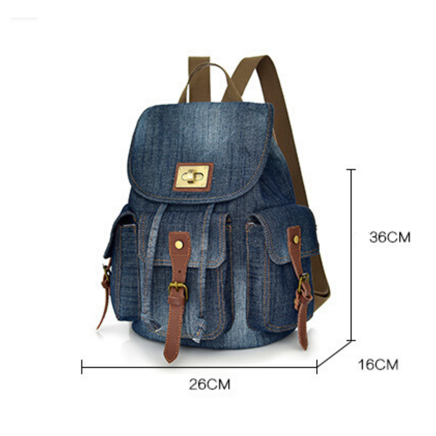 New Blue Canvas Denim Designer Satchel Backpack Bags Retro Vintage Travel Bag - BrandsByG