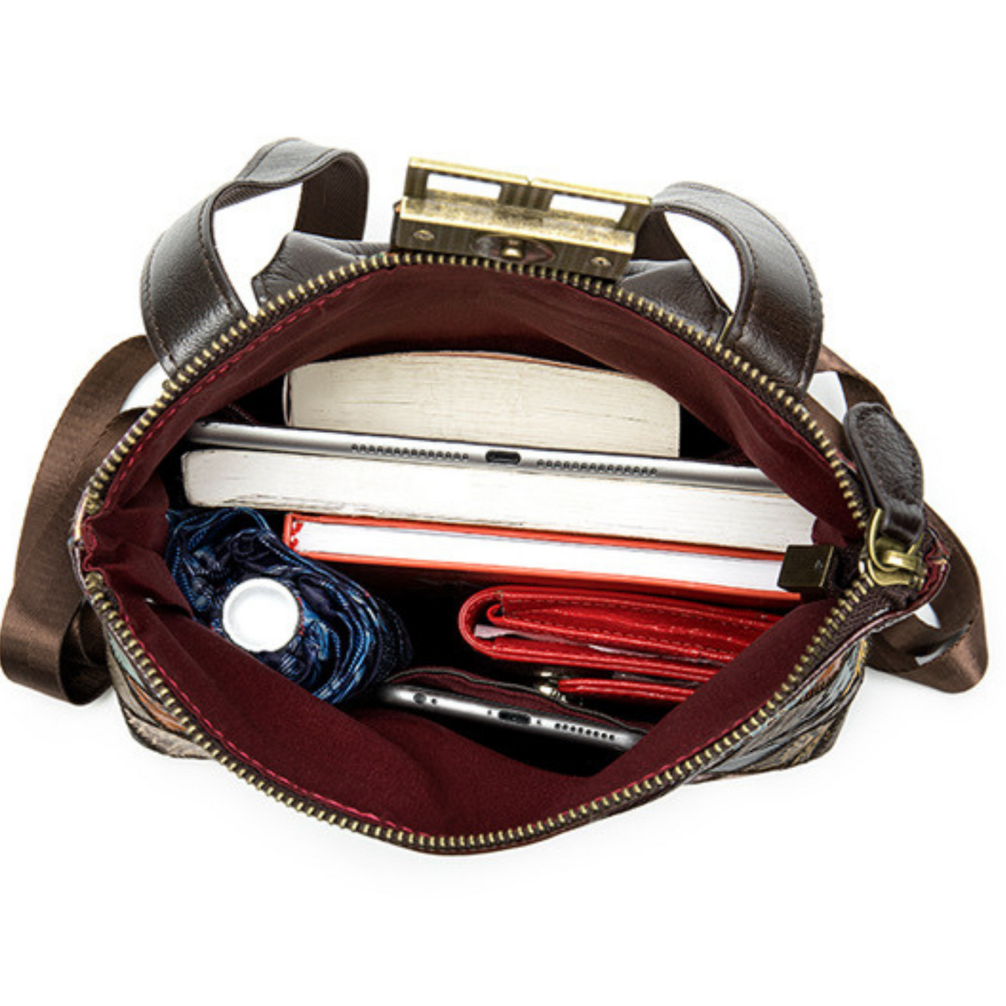 Italian Multi Coloured Leather Backpack Carry Shoulder Bag