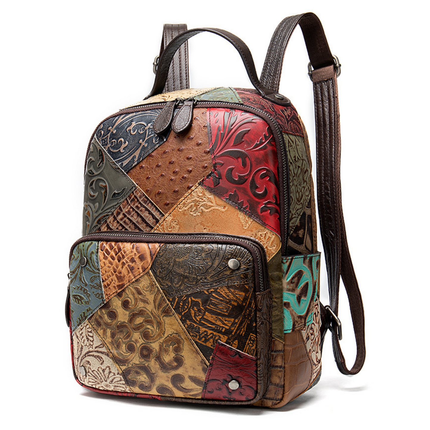 Large Multi Colour Genuine Italian Leather Backpack Travel Work Leisure Bag