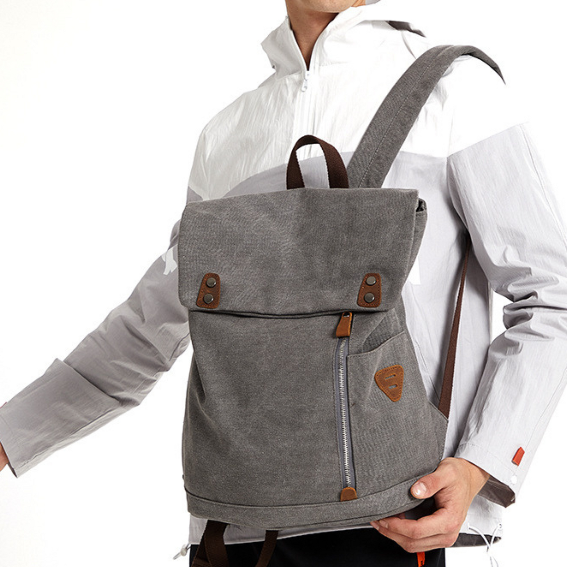 Grey 2025 canvas backpack