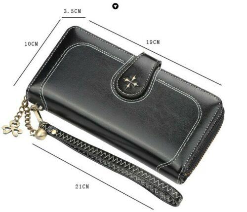 Women New Black Ladies Leather Phone Wallet Clutch Purse Card Cash Coin Holder - BrandsByG